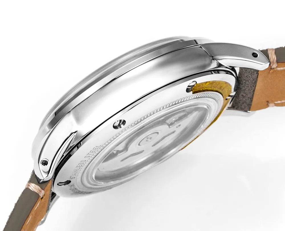 HUASUO 39mm Luxury Handmade Lacquer Dial GMT Men's Watch