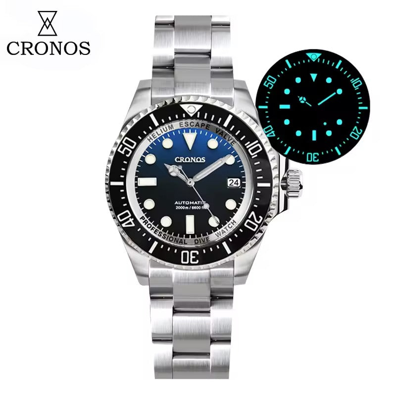 Cronos 44mm Sub Diver Watch PT/SW Movement L6027
