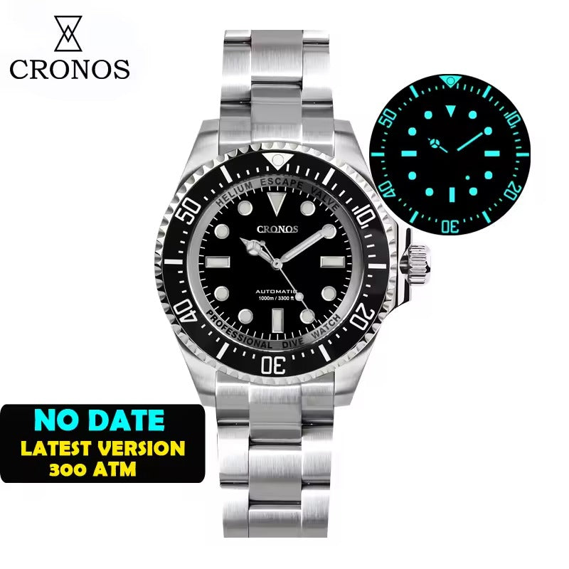 Cronos 44mm Sub Diver 2000 Meters Watch L6009M