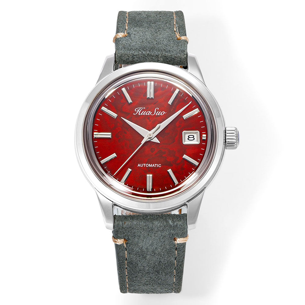 HUASUO 39mm NH35 Men's Handmade Lacquer Dial Watches
