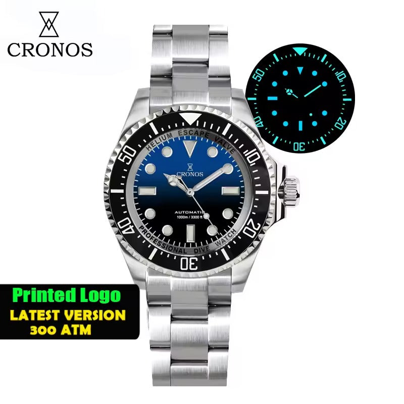Cronos 44mm Sub Diver 2000 Meters Watch L6009M
