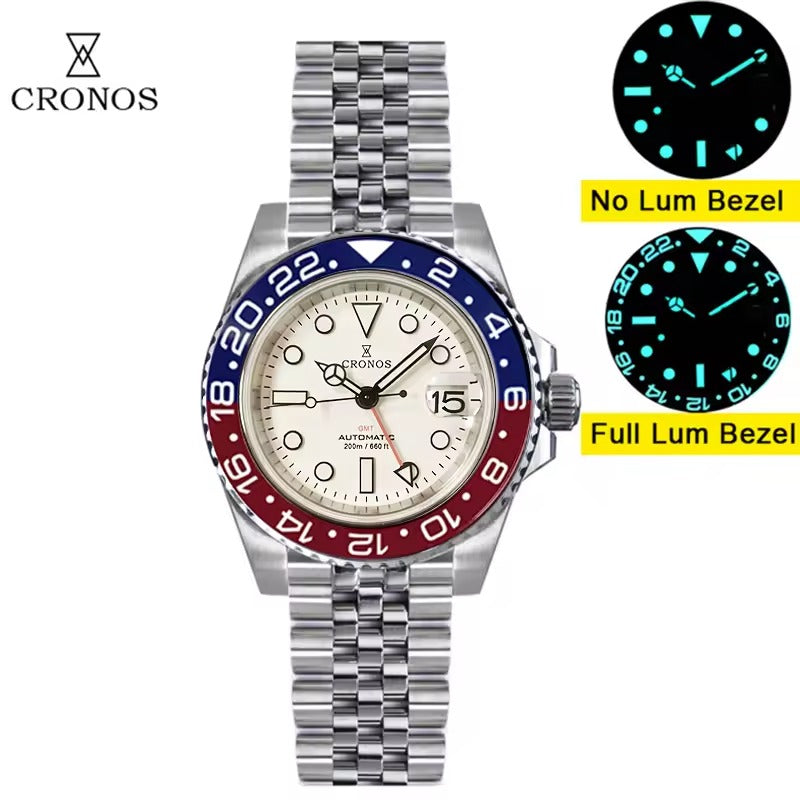 ★★US Warehouse★★Cronos NH34 GMT Automatic Men Watch L6020M
