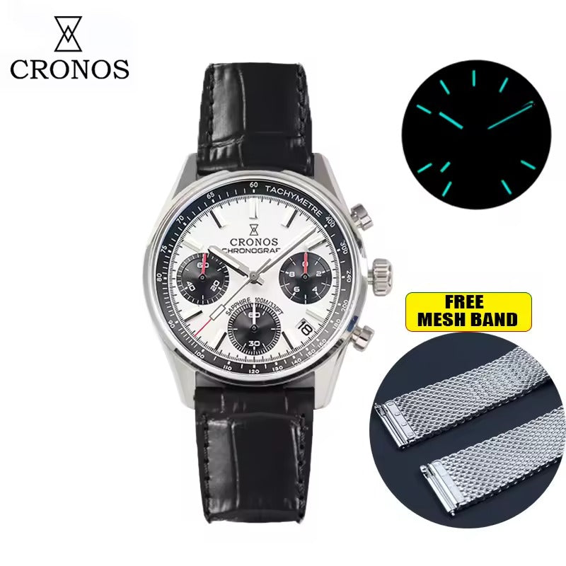 Cronos 38.5mm Chronograph Quartz Men Watch L6035
