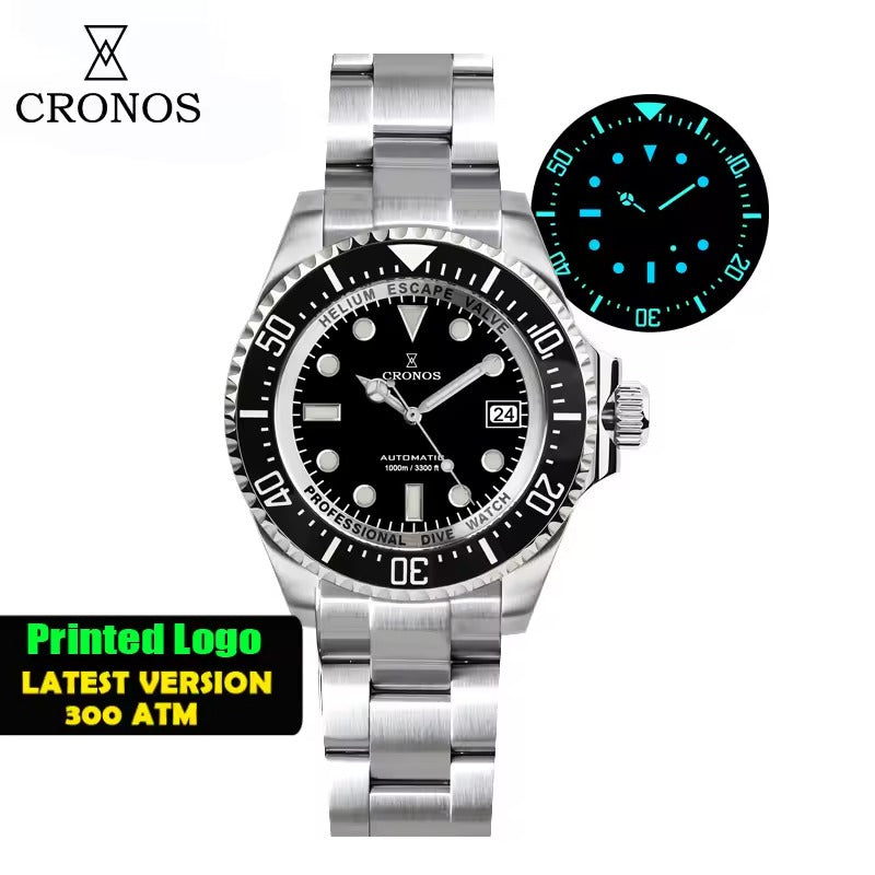 Cronos 44mm Sub Diver 2000 Meters Watch L6009M