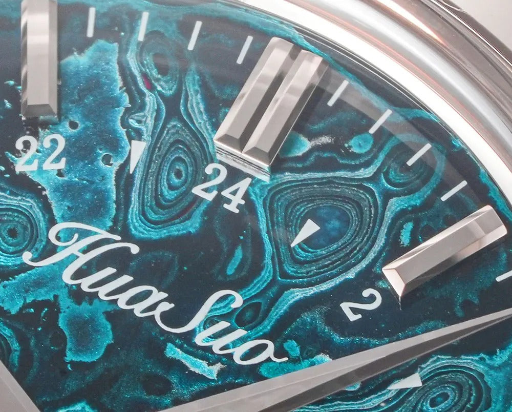 HUASUO 39mm Luxury Handmade Lacquer Dial GMT Men's Watch