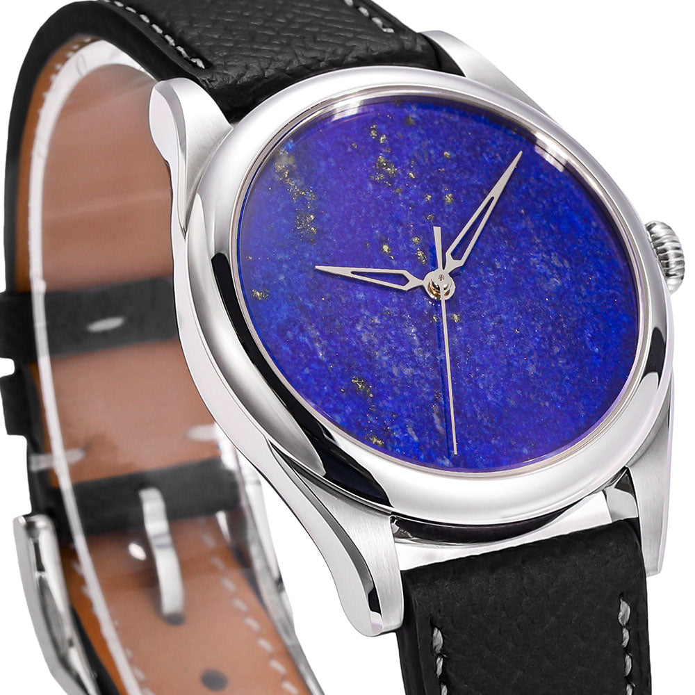 HUASUO New 38mm Business Men Watch Tiger Eye Stone Dial Watch