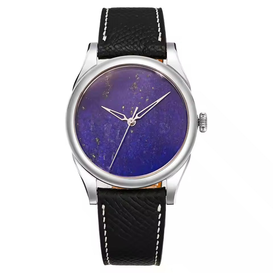 HUASUO New 38mm Business Men Watch Tiger Eye Stone Dial Watch