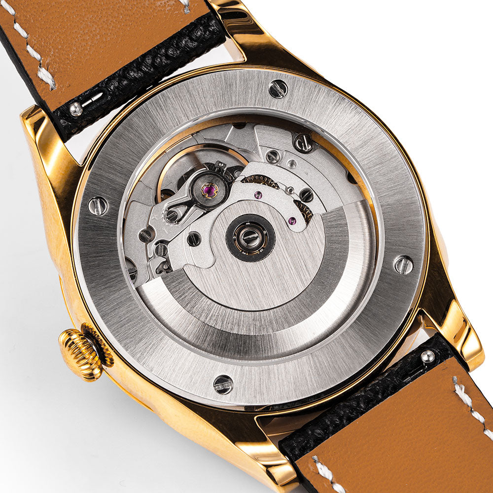 HUASUO New 38mm Business Men Watch Tiger Eye Stone Dial Watch