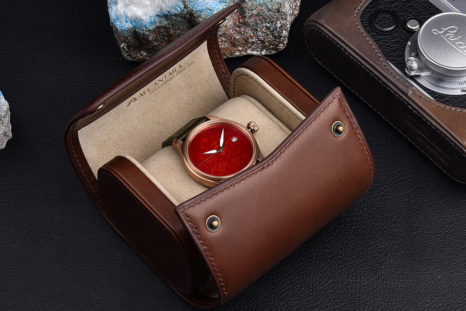 HUASUO 38mm Luxury Bronze Lacquerware Dail Pilot Watch