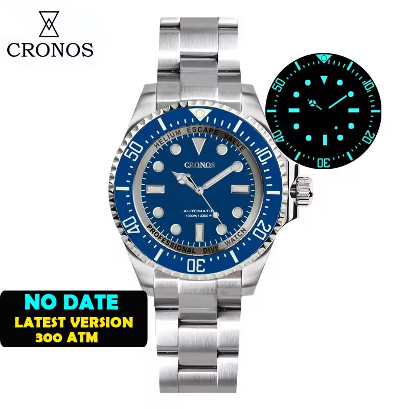 Cronos 44mm Sub Diver 2000 Meters Watch L6009M