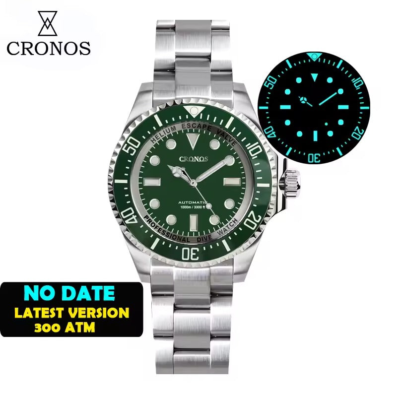 Cronos 44mm Sub Diver 2000 Meters Watch L6009M