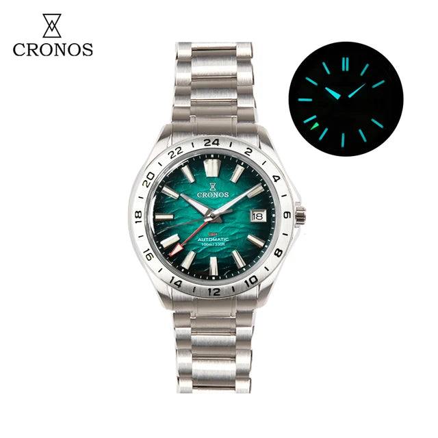 Cronos 39mm GS GMT NH34 Mechanical Men Watch L6029