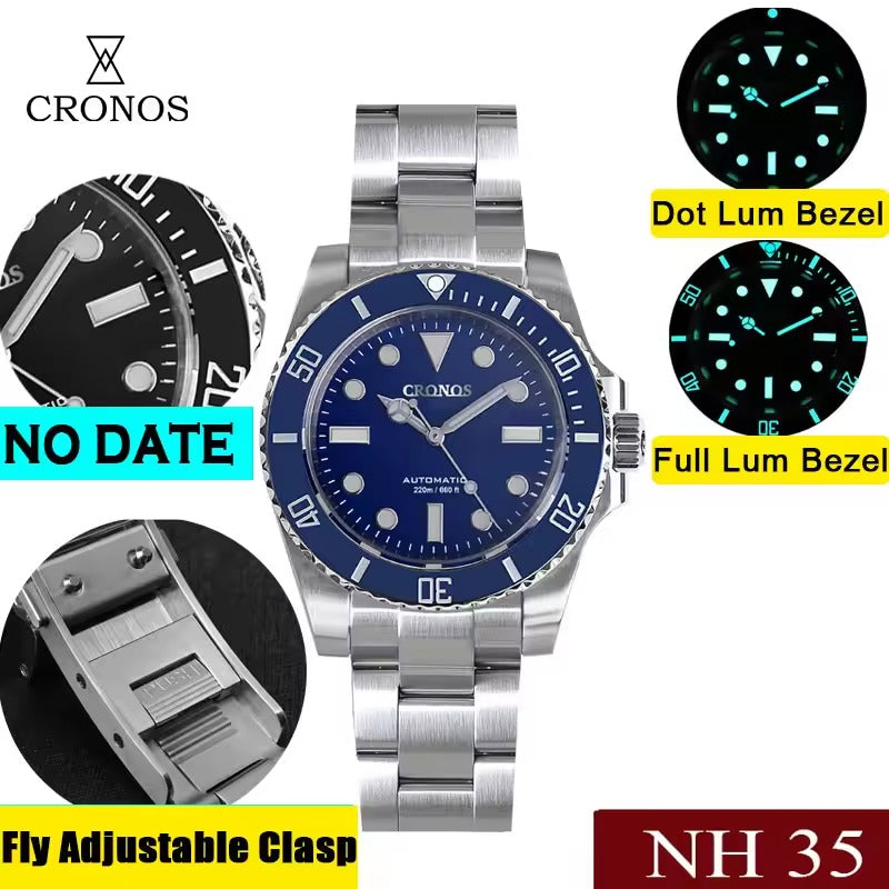 Cronos No Date NH35 Sub Diver Watch L6015