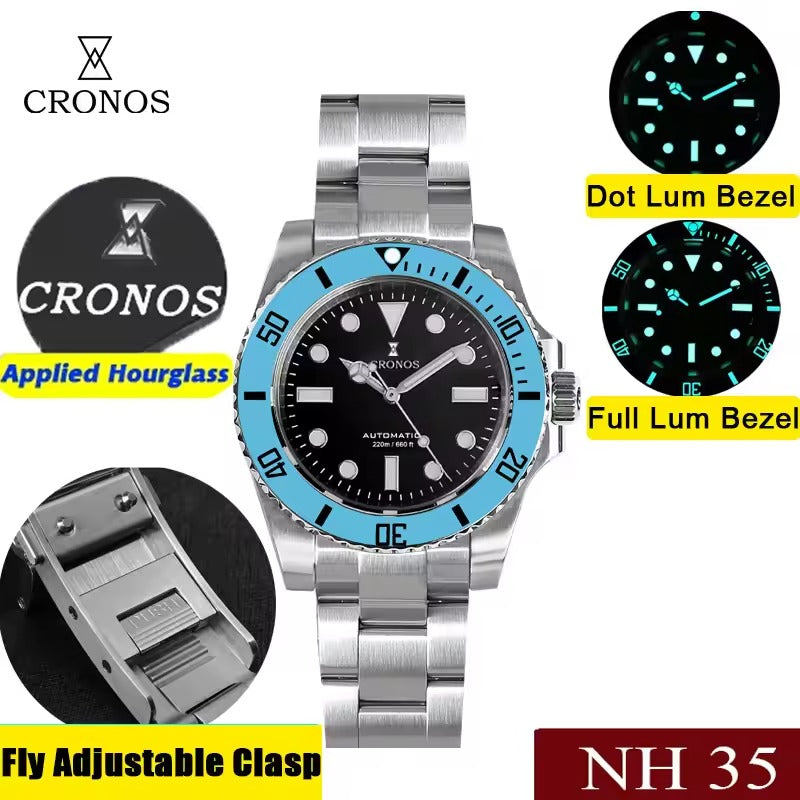 Cronos No Date NH35 Sub Diver Watch L6015