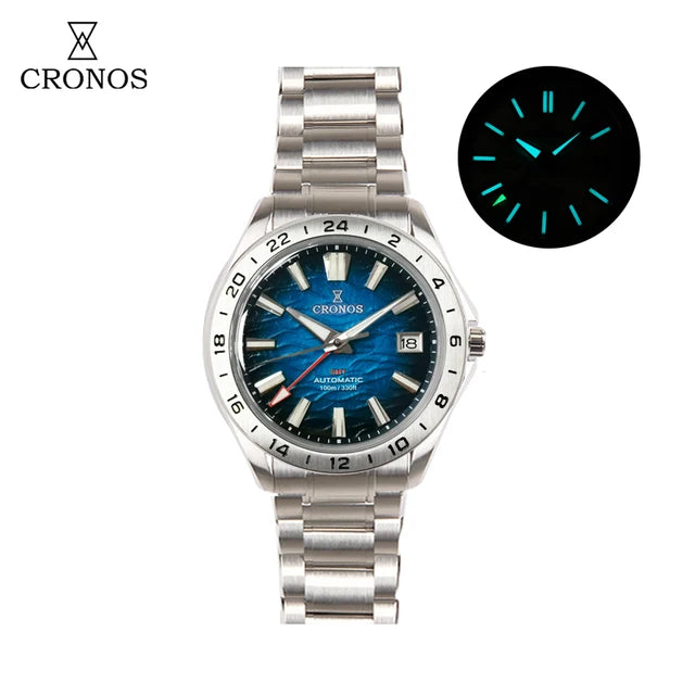 Cronos 39mm GS GMT NH34 Mechanical Men Watch L6029
