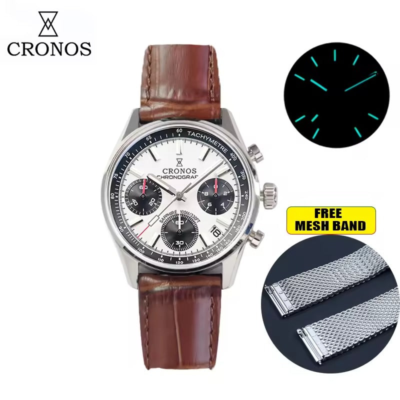 Cronos 38.5mm Chronograph Quartz Men Watch L6035