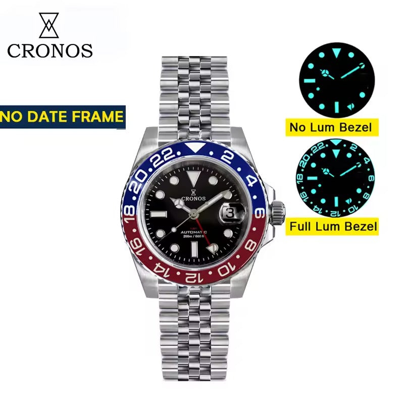 ★★US Warehouse★★Cronos NH34 GMT Automatic Men Watch L6020M