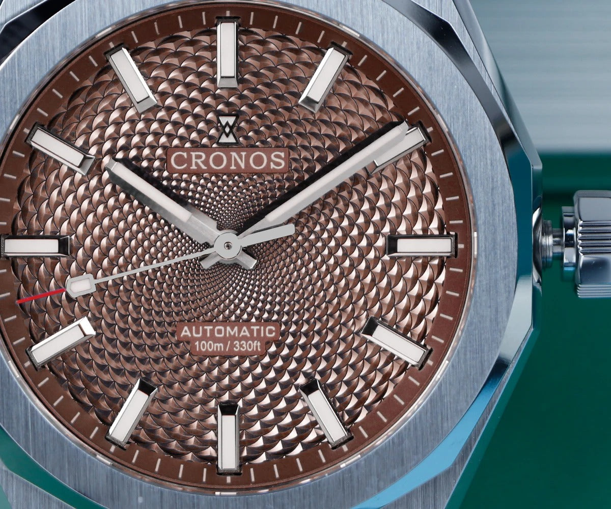 Cronos 2025 Rhombus / Perlage Dial Limited 39mm See-through Caseback L6028 V3