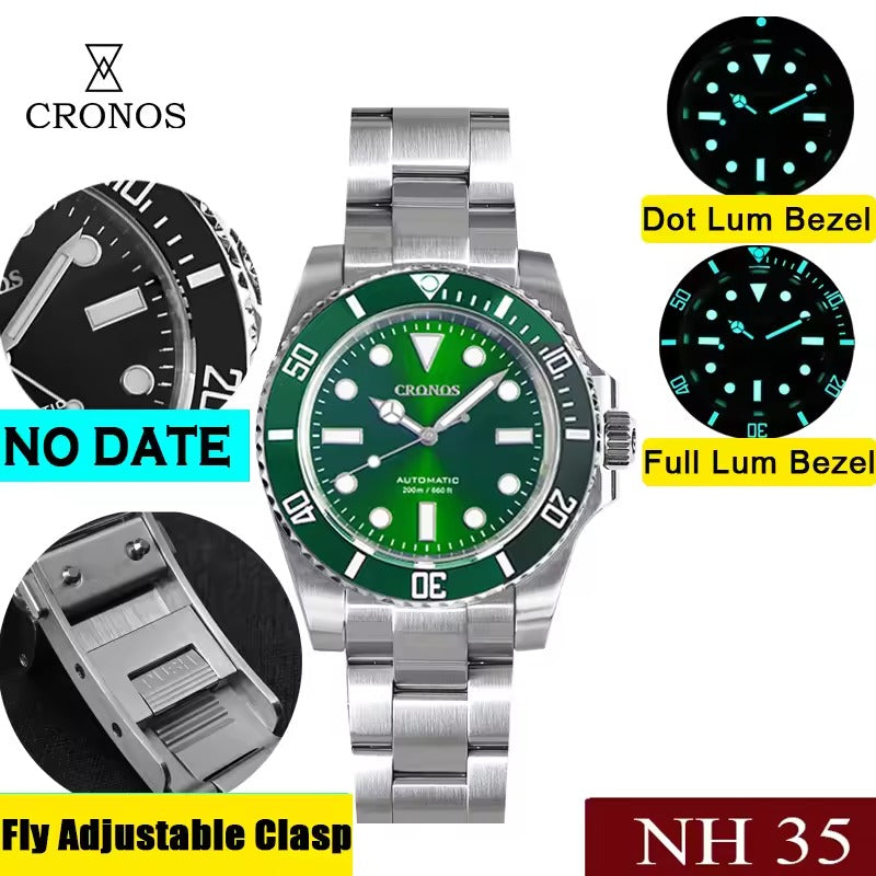 Cronos No Date NH35 Sub Diver Watch L6015