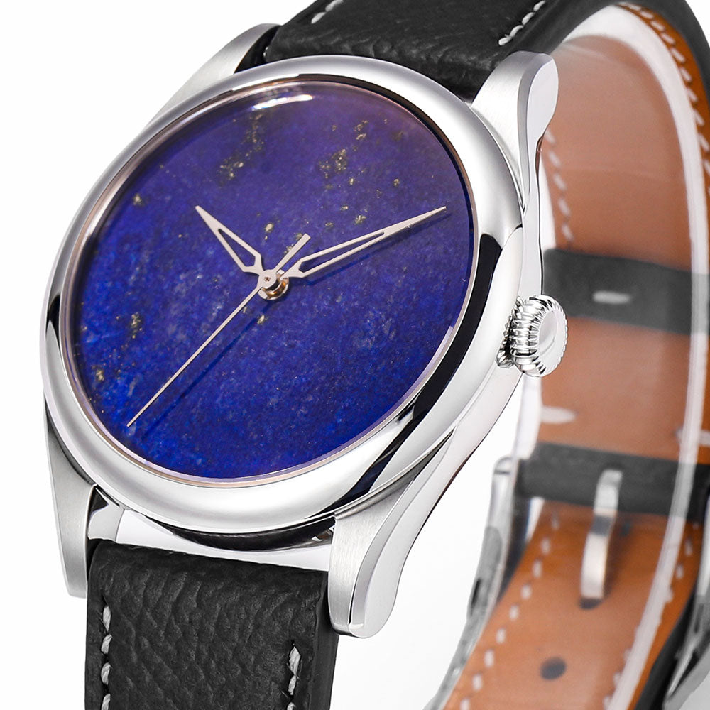 HUASUO New 38mm Business Men Watch Tiger Eye Stone Dial Watch