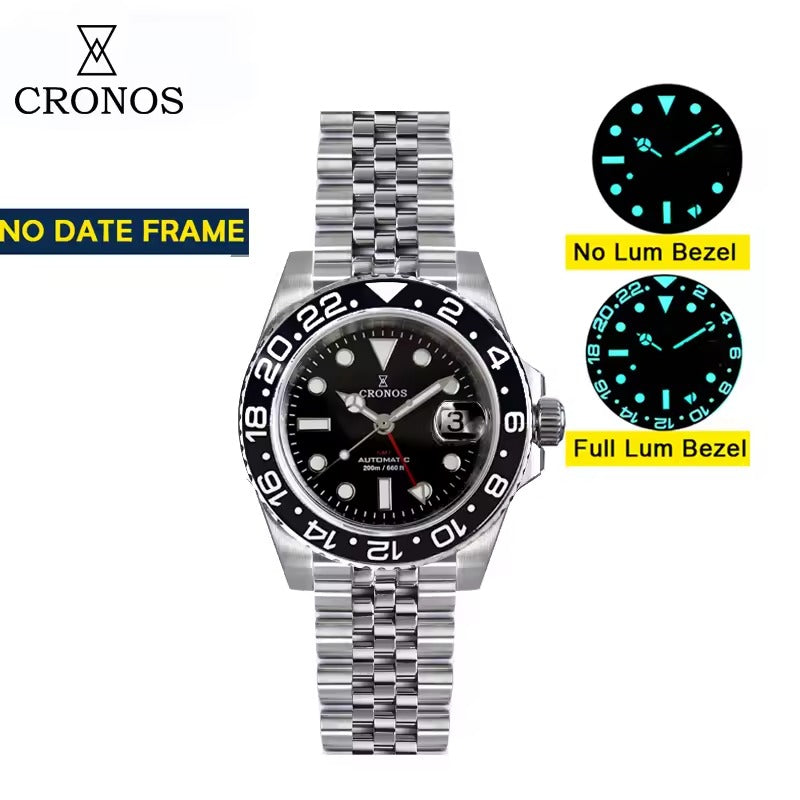 ★★US Warehouse★★Cronos NH34 GMT Automatic Men Watch L6020M
