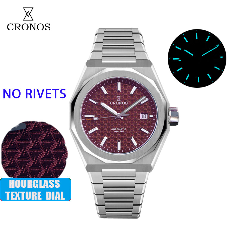 Cronos 39mm Hourglass Dial PT5000 Men Watch L6028 V2