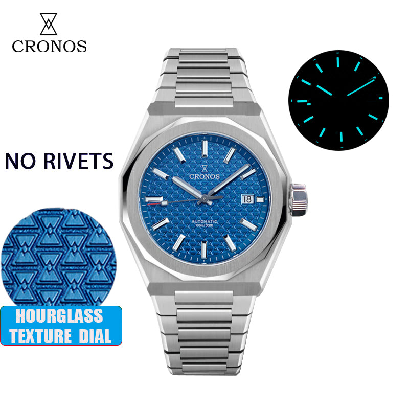 Cronos 39mm Hourglass Dial PT5000 Men Watch L6028 V2
