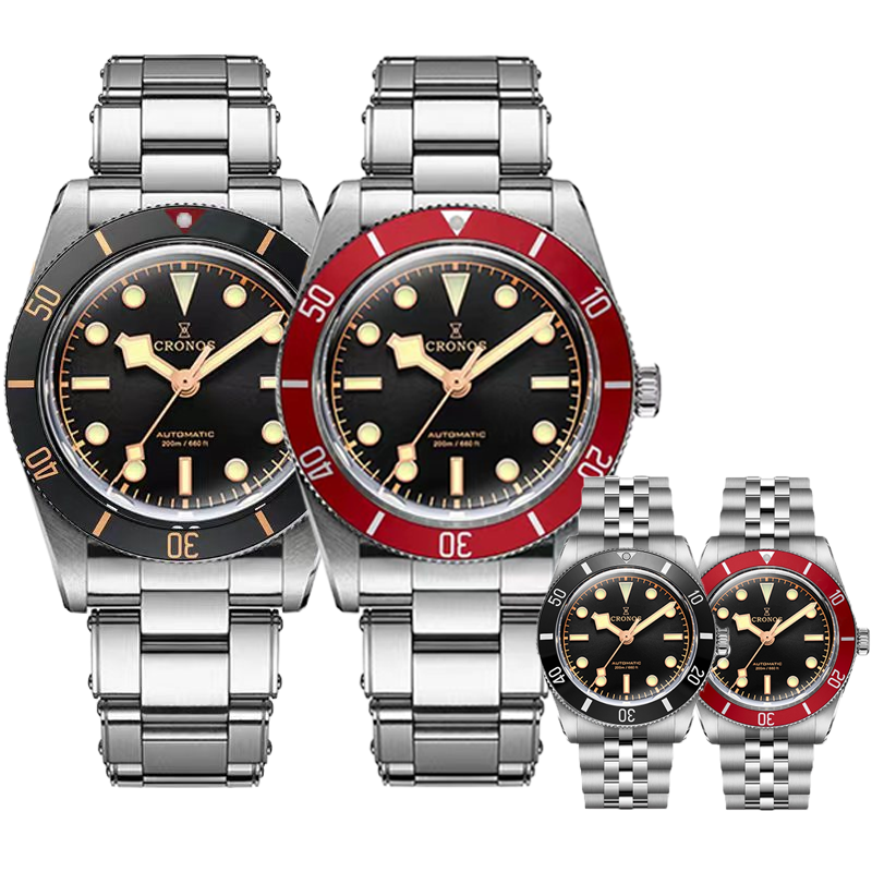Cronos 37mm BB54 Vintage Diver Automatic Watches L6024 V3