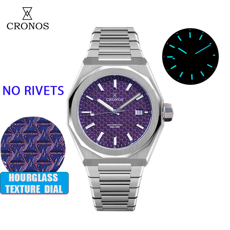 Cronos 39mm Hourglass Dial PT5000 Men Watch L6028 V2