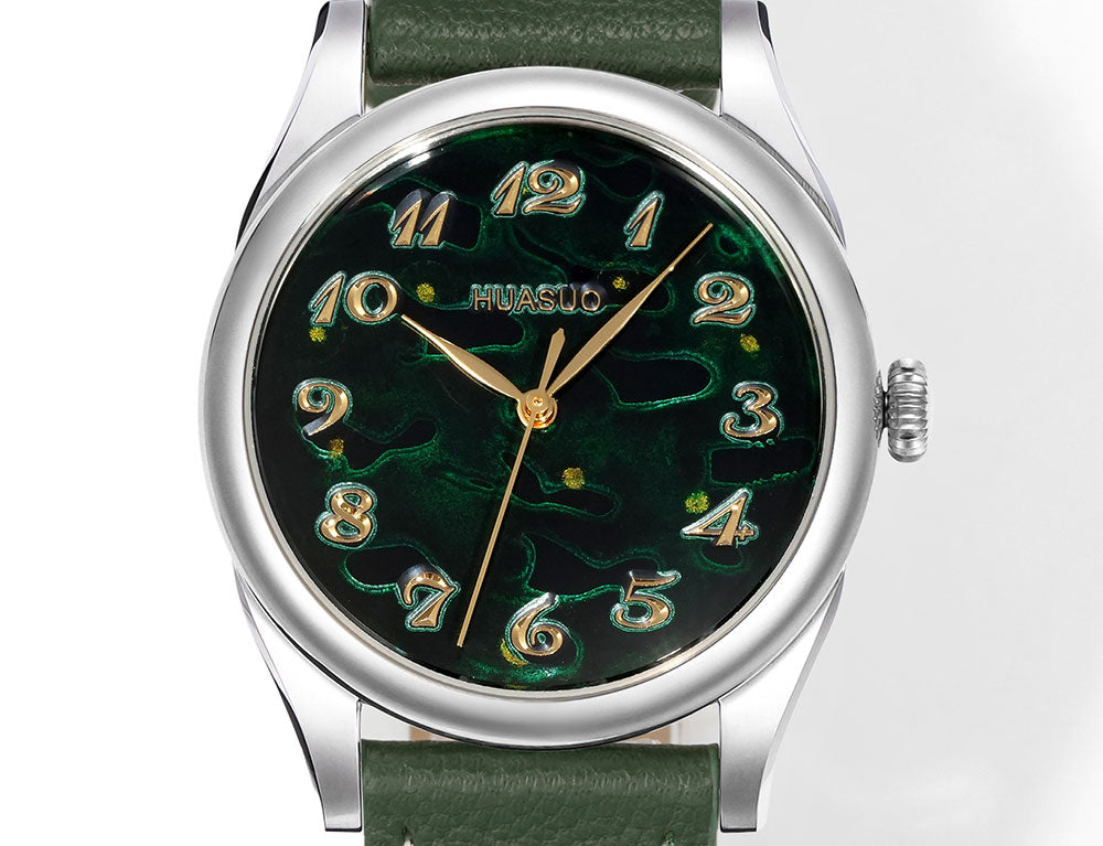 HuaSuo 38mm Luxury Handmade Lacquer Dial Men's Watch