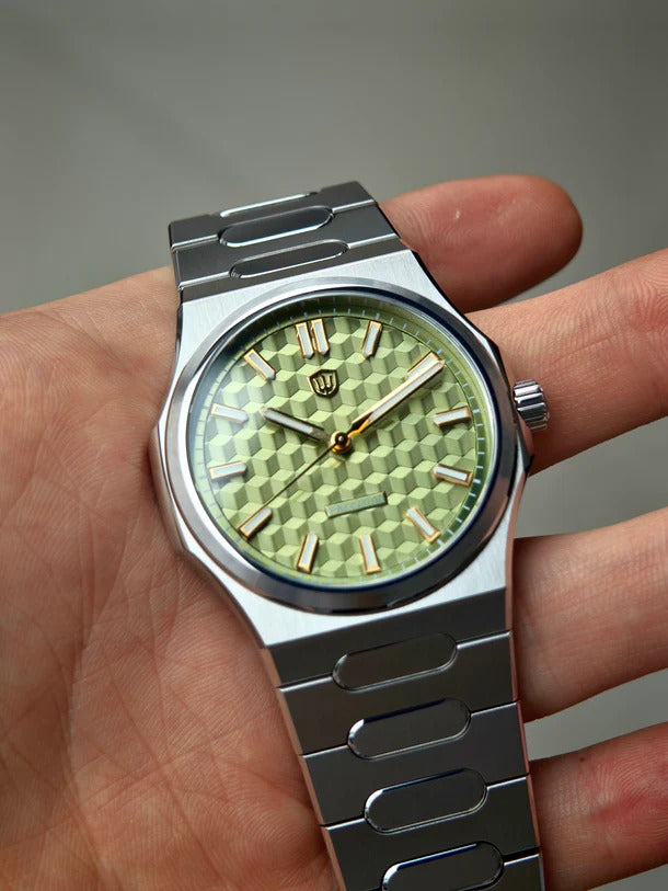 Watchdives Premier WD0016B Square-Block Faceted Dial Original Design