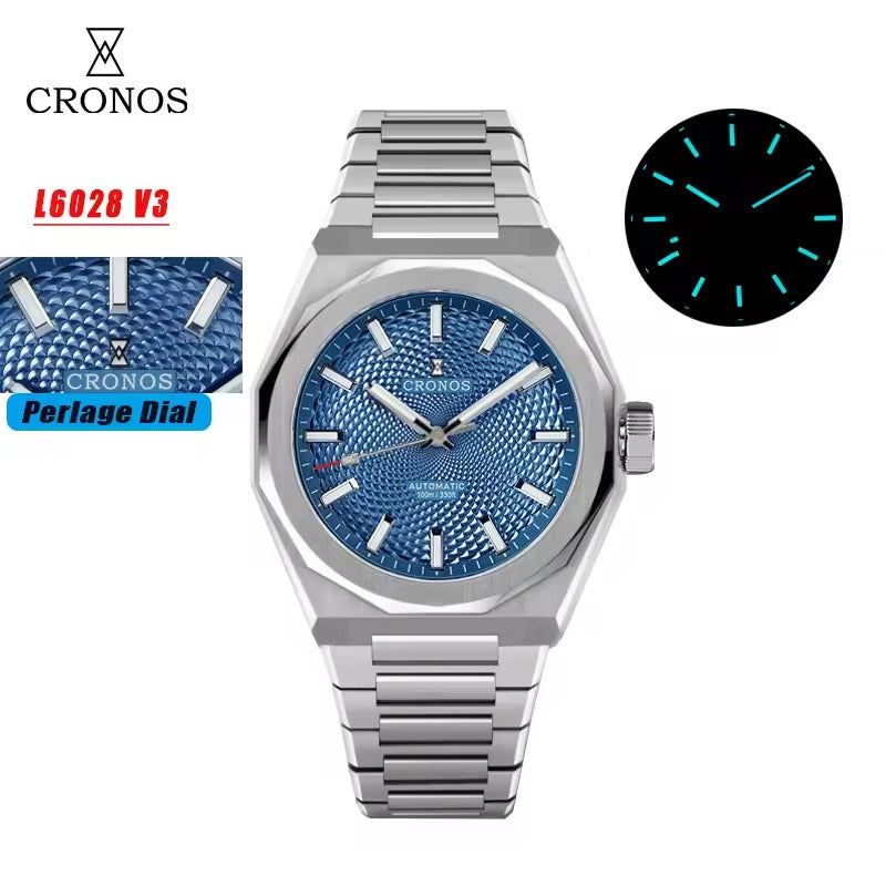 Cronos 2025 Rhombus / Perlage Dial Limited 39mm See-through Caseback L6028 V3