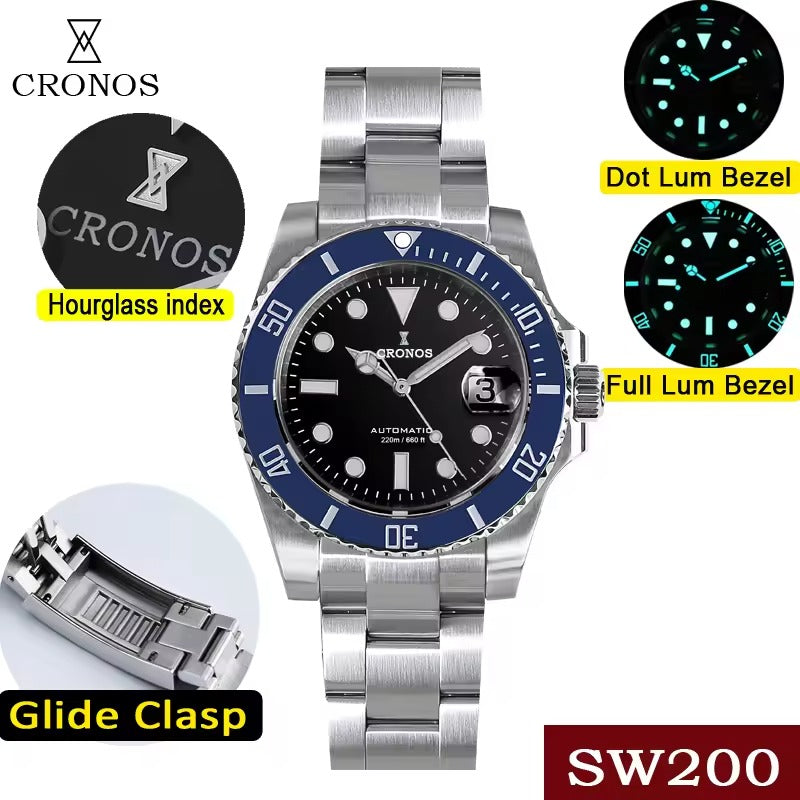 Cronos Water Ghost Luxury Dive Watch SW200 Movement L6005