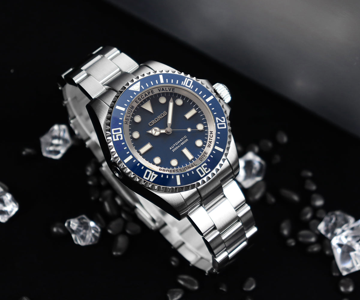 Cronos 44mm Sub Diver Watch L6009 - No Calendar