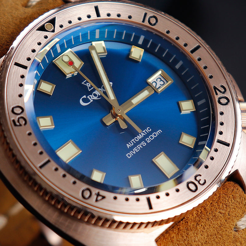 Cronos Turtle Men Bronze Automatic PT5000 and SW200 Crystal Watch L6006