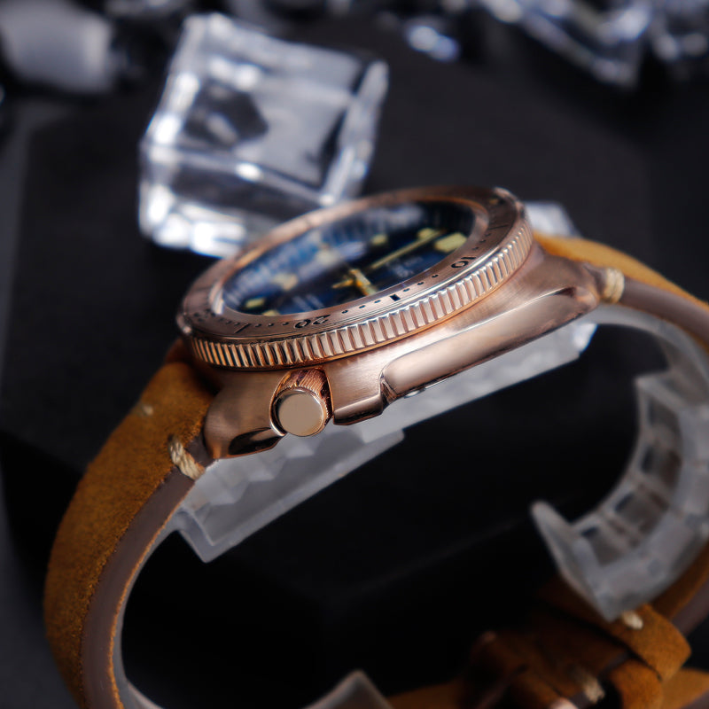 Cronos Turtle Men Bronze Automatic PT5000 and SW200 Crystal Watch L6006