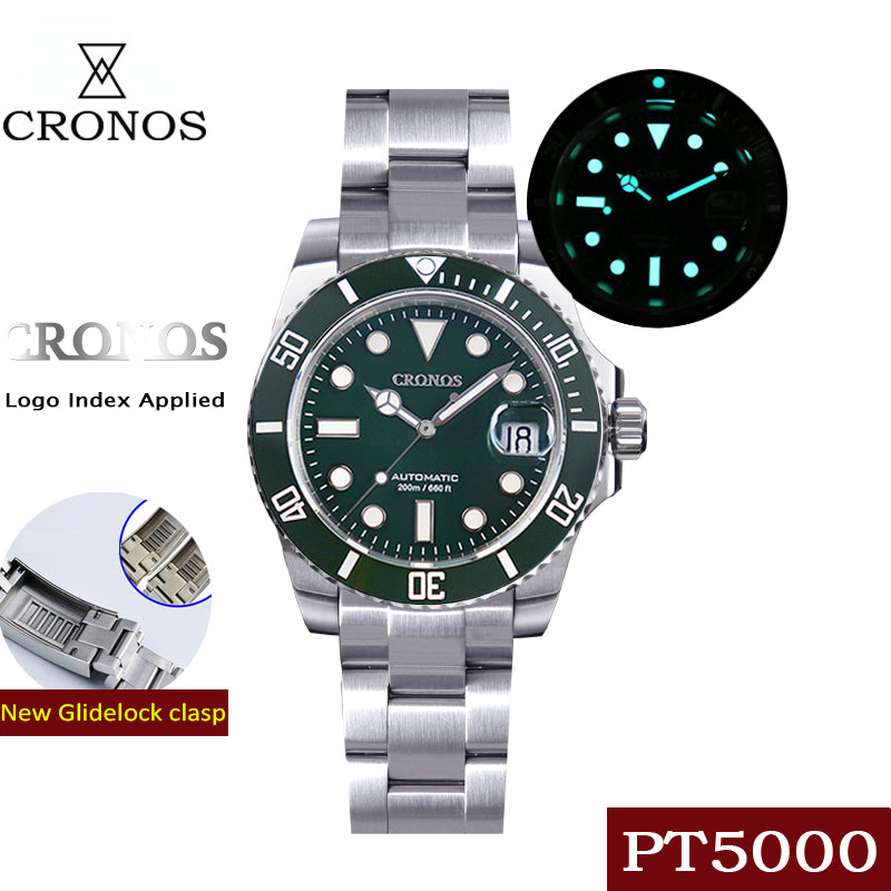 Cronos Water Ghost Luxury Dive Watch PT5000 Movement L6005-with Calendar