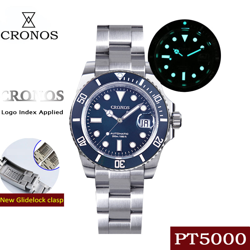 Cronos Water Ghost Luxury Dive Watch PT5000 Movement L6005-with Calendar