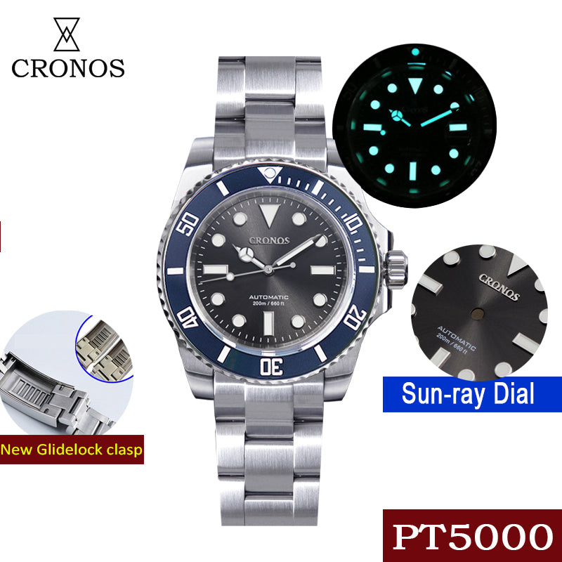 Cronos No Date PT5000 Sub Diver Watch L6005