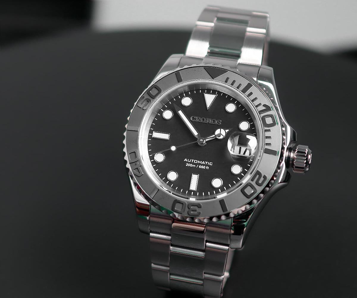 Cronos 2.5x Water Ghost Sub Dive Watch L6018 Polished Mid-link