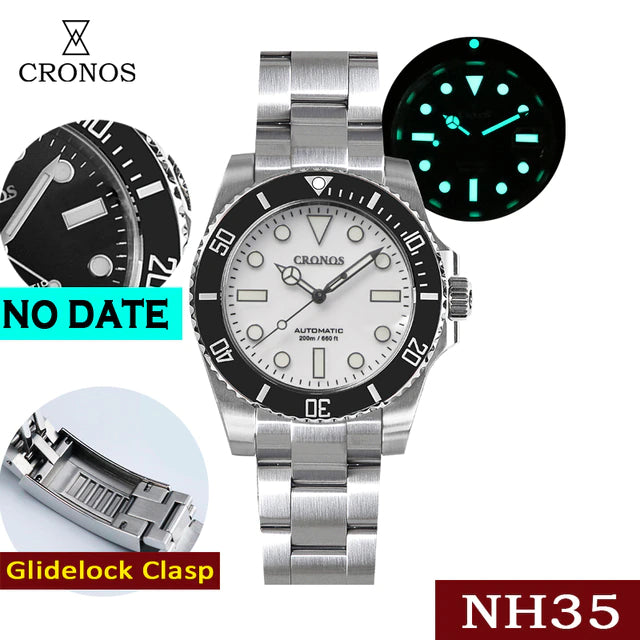 Cronos No Date NH35 Sub Diver Watch L6015M