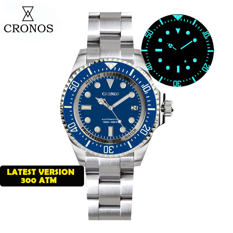 Cronos 44mm Sub Diver 2000 Meters Watch L6009M