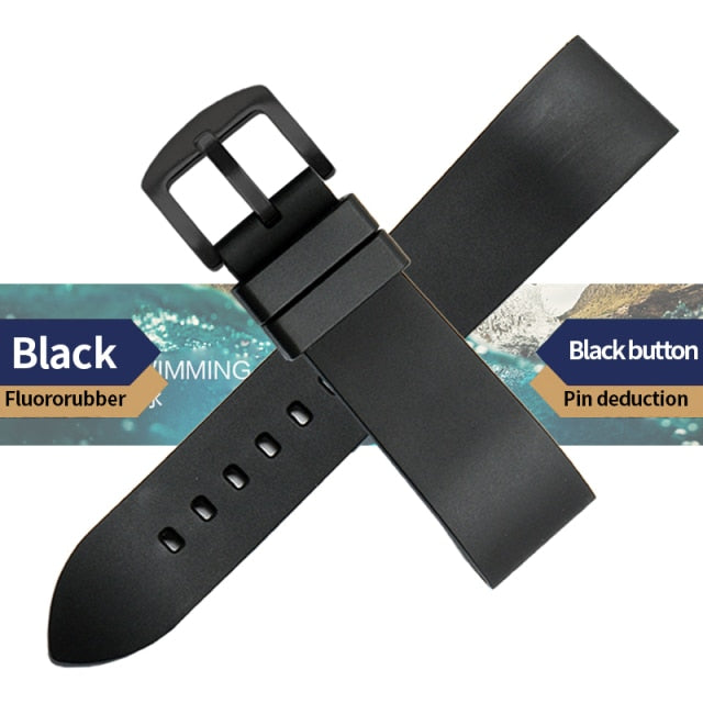 Genuine Fluorine Rubber Quick Release Watch Strap