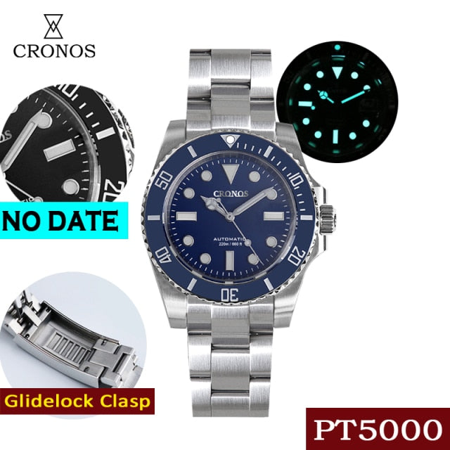 Cronos No Date PT5000 Sub Diver Watch L6005