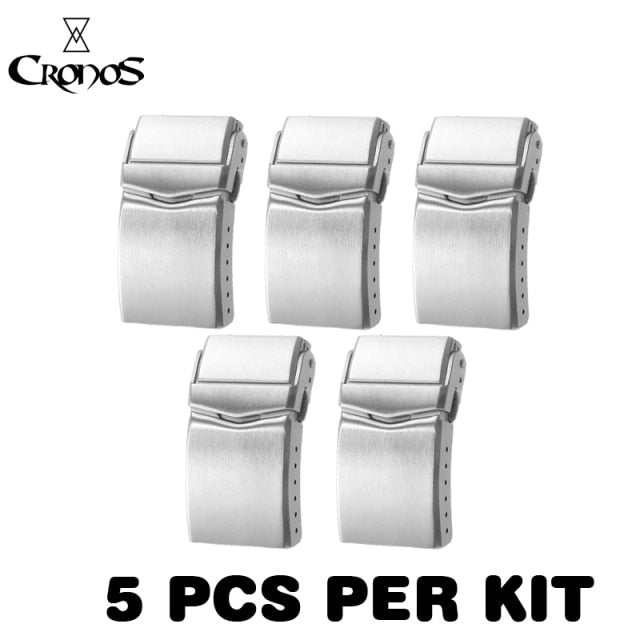 Cronos Watch Parts Metal Bracelet Stainless Steel Solid Brushed Clasp