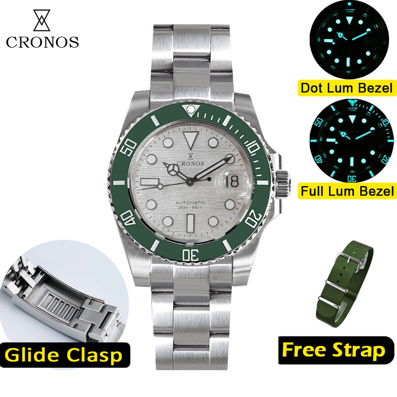 Cronos Water Ghost Luxury Dive Watch L6005 PT5000 movement with Calendar-Special Dial Patterm