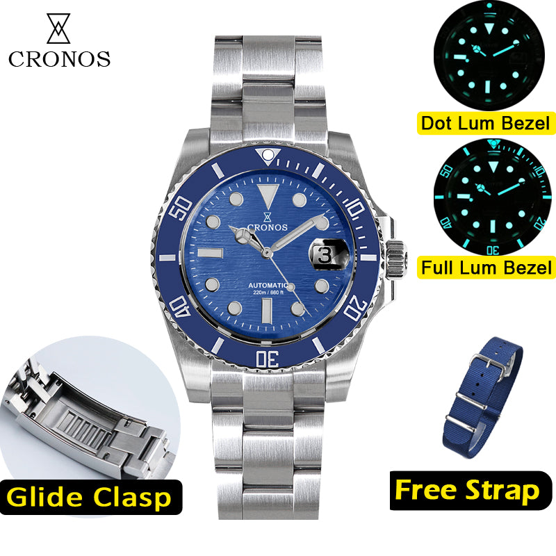 Cronos Water Ghost Luxury Dive Watch L6005 PT5000 movement with Calendar-Special Dial Patterm