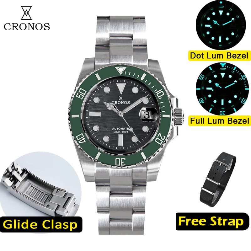 Cronos Water Ghost Luxury Dive Watch L6005 PT5000 movement with Calendar-Special Dial Patterm