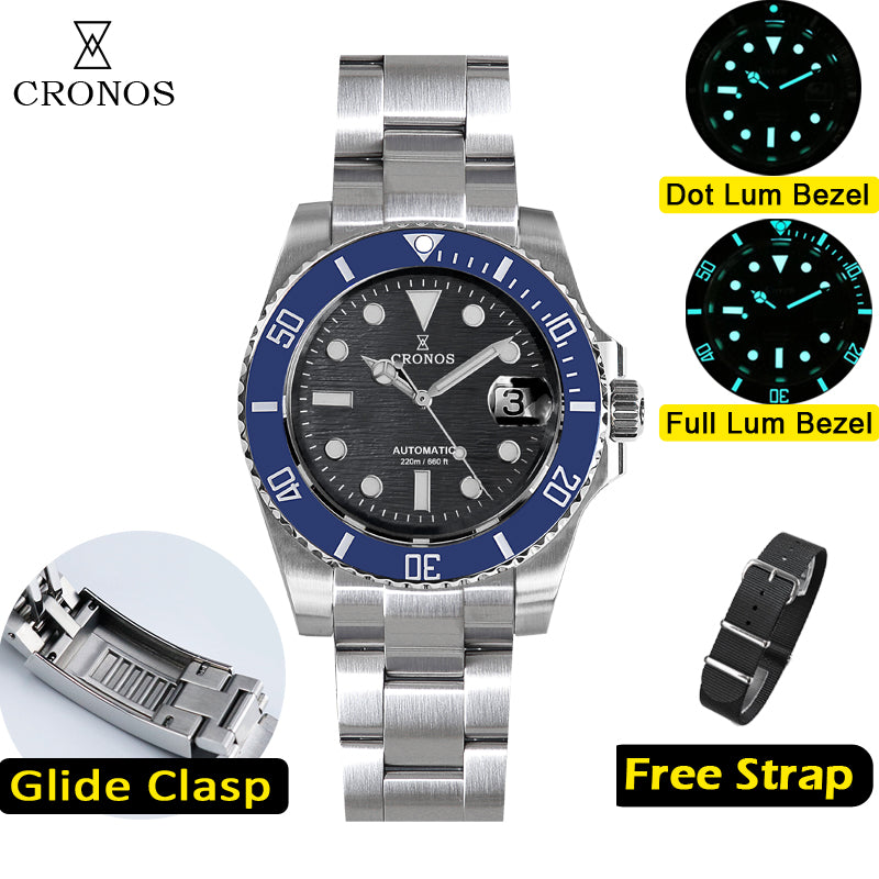 Cronos Water Ghost Luxury Dive Watch L6005 PT5000 movement with Calendar-Special Dial Patterm