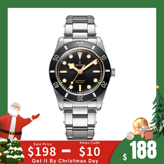 ★Xmas Sale★Cronos 37mm BB54 Vintage Diver Automatic Watches L6033-lid sapphire glass